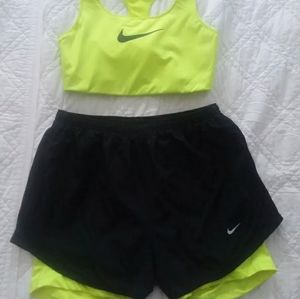 Nike sport bra and shorts set